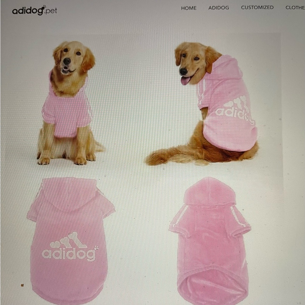 ADIDOG HOODIE SWEATSUIT pink size 5XL for DOG
